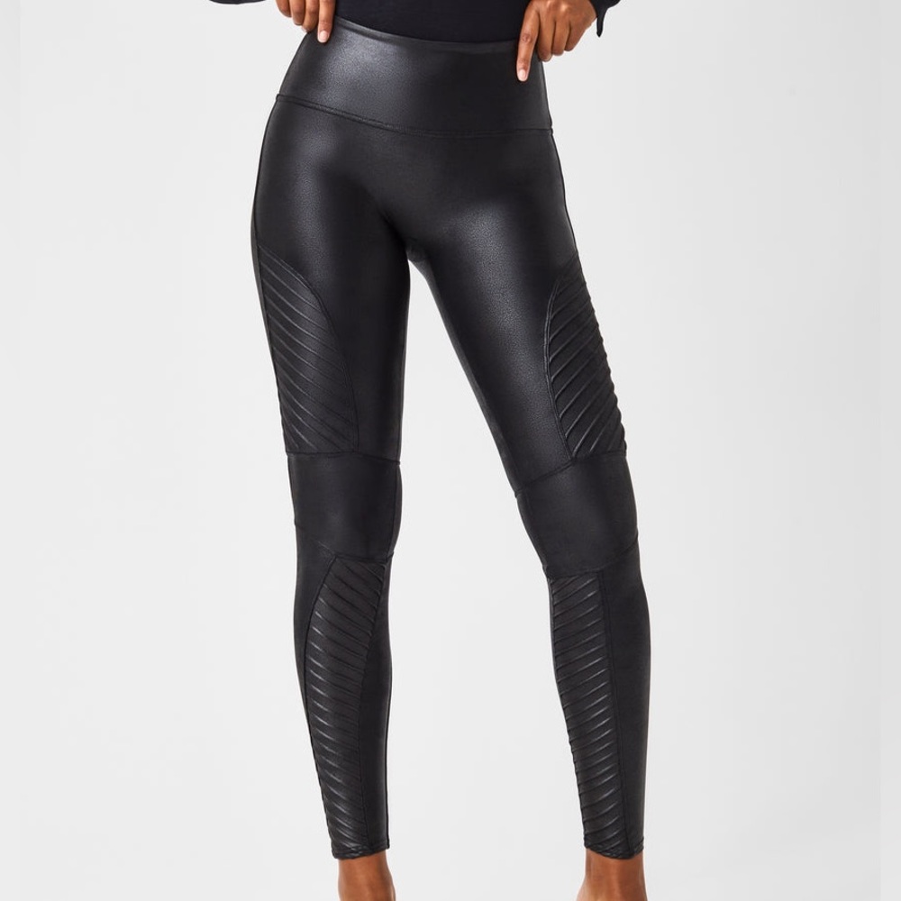 SPANX Faux Leather Moto Leggings